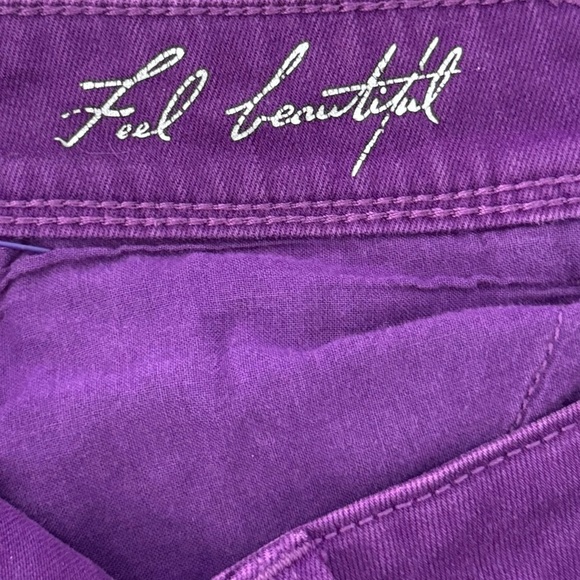 White House Black Market BLANC Purple Slim Leg Ankle Denim Jeans Size 0R - Picture 6 of 8